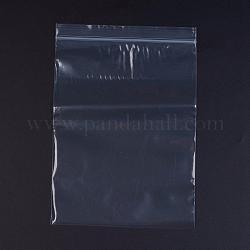 Sacs en plastique à fermeture éclair, sacs d'emballage refermables, joint haut, sac auto-scellant, rectangle, blanc, 26x18 cm, épaisseur unilatérale : 3.1 mil (0.08 mm), 100 pcs /sachet 