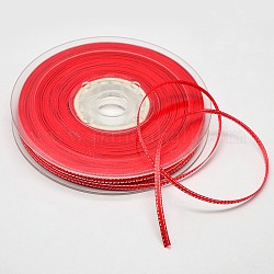 Cinta de grosgrain con cable, cinta de la navidad, para embalaje de regalo decoración del festival de bodas, rojo, 1/4 pulgada (6 mm), aproximamente 100yards / rodillo (91.44 m / rollo)