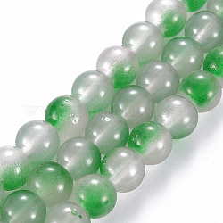Rociar perlas de vidrio pintado hebras, redondo, gainsboro, 8x7.5mm, agujero: 1.4 mm, aproximamente 50~51 pcs / cadena, 14.57~14.96 pulgada (37~38 cm)