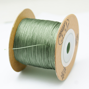 Hilos de nailon teñidos ecológicos, hilos de cuerda cuerdas, verde oliva oscuro, 0.8mm, alrededor de 120.29 yarda (110 m) / rollo