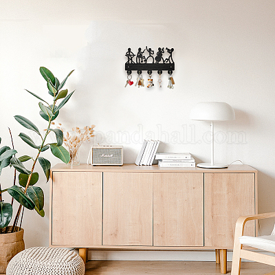 Настенные вешалки из дерева и железа HJEW-WH0055-117-1