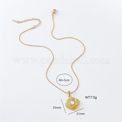 3 шт. европейские ожерелья из нержавеющей стали с имитацией жемчуга в форме ромба для женщин NK6279-1