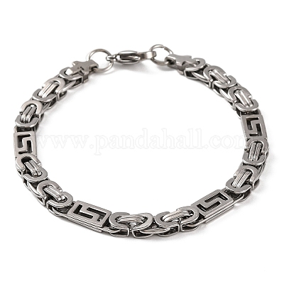 Браслеты-цепочки византийского типа из нержавеющей стали 201 BJEW-B078-90P-1