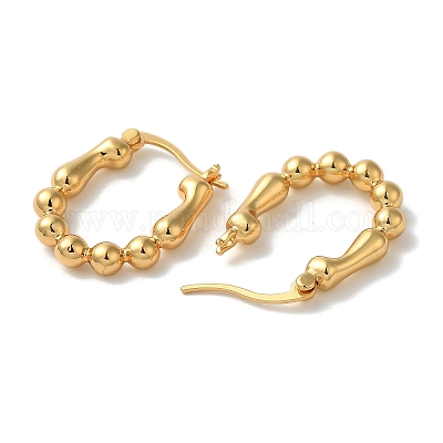 Серьги-кольца из латуни для женщин EJEW-L224-76G-1