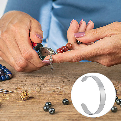 10 шт. браслет-манжета из нержавеющей стали 304 BJEW-GO0001-02A-1