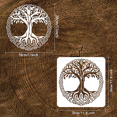 Wholesale FINGERINSPIRE Love Tree Painting Stencil 11.8x11.8inch
