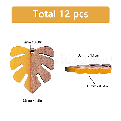 Подвески из смолы и дерева RESI-SC0001-15F-1