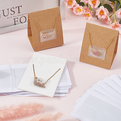 15 шт. пластиковый мешочек для ожерелья с клеем для карточек с изображением ожерелья AJEW-SC0003-43-1