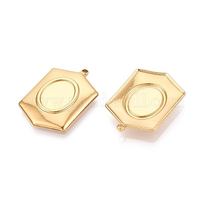 Оправы для подвесок из нержавеющей стали 304 в виде кабошонов STAS-T067-12G-1