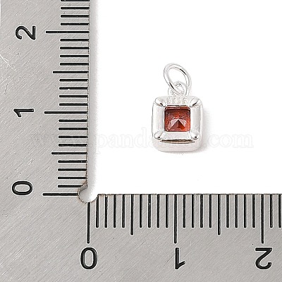 925 квадратная подвеска из стерлингового серебра с кубическими цирконами и соединительными кольцами STER-D288-05S-04-1