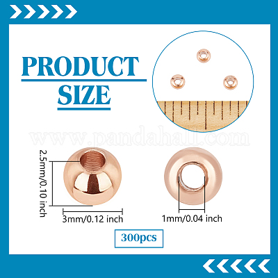300 шт. латунные распорные бусины для покрытия стойки KK-PH0012-43A-RG-1