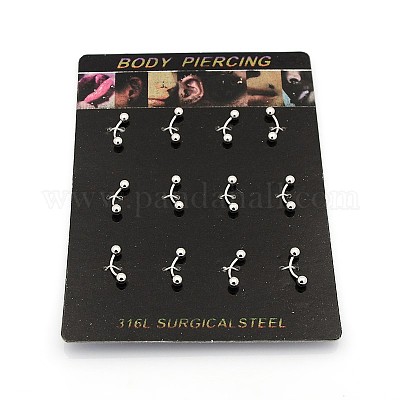 Кольца для бровей из хирургической нержавеющей стали 316L AJEW-P002-09-1