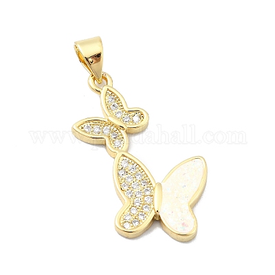 Латунные микропаве прозрачные подвески с фианитом KK-A221-16A-G-1