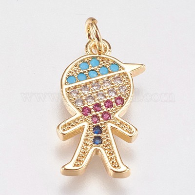 Латунные микро проложить кубического циркония подвески KK-I614-061G-1