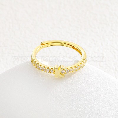 Регулируемые латунные кольца с микропаве из прозрачных кубических цирконий для женщин FS-WG712C8-15-1
