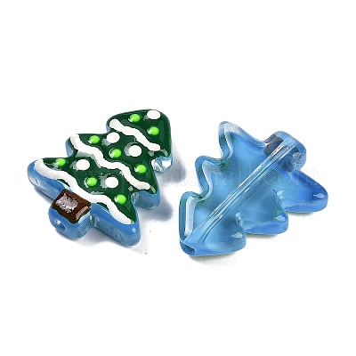 Бусины лэмпворк ручной работы новогодняя тема LAMP-I027-07N-1