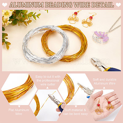 Golden and Silver- Aluminum Wires, Bendable Metal Craft Wire for Making  Jewelry DIY Crafts (0.3 mm Thickness)