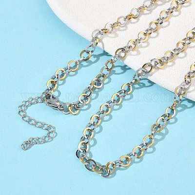 Ожерелья из нержавеющей стали 304 с цепочкой Rolo NJEW-Z102-01GP-1