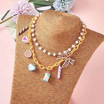 Кулоны из смолы и кулоны из полимерной глины ручной работы DIY-TA0008-75-1