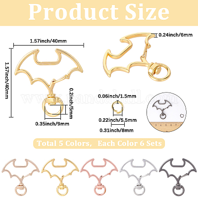 30 комплект двухцветных поворотных застежек из сплава FIND-SC0017-69-1