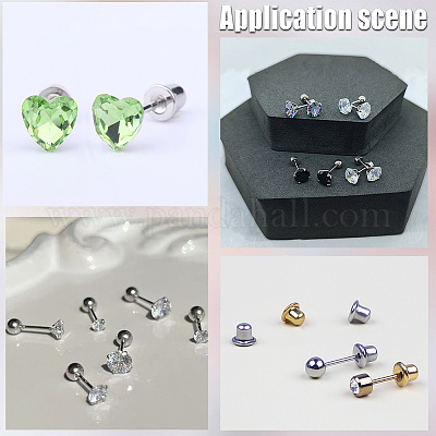 60 шт. 2-х цветные ушные гайки из хирургической нержавеющей стали 316L STAS-BBC0007-81-1