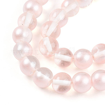 Запекание окрашенные прозрачные стеклянные бусины нити DGLA-N011-10mm-03-1