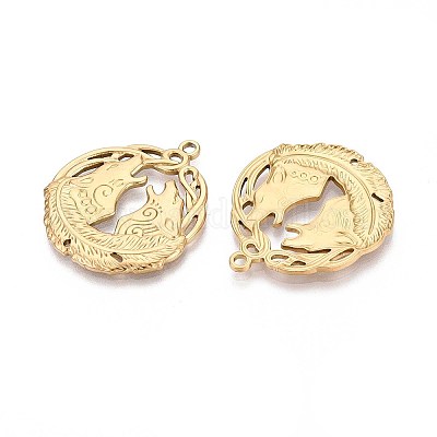 Подвески из нержавеющей стали 304 с изображением воющего волка STAS-T067-36G-1