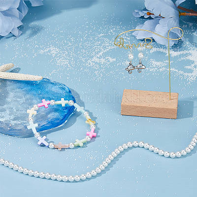 1 нить стеклянных жемчужных бусин HY-HS0001-01D-1