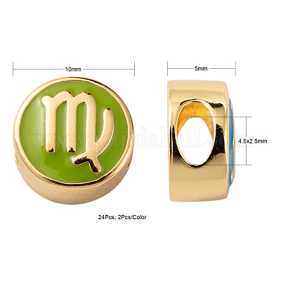 24шт 12 стиля латунные эмалевые бусины KK-LS0001-44-1