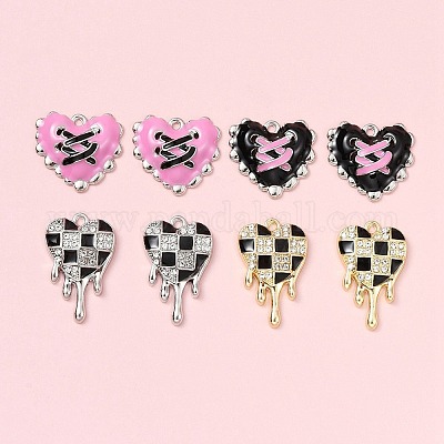 8шт 4 стиля подвески из сплава на день святого валентина с эмалью FIND-FS0001-90-1