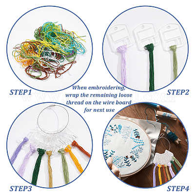 Phocaea Durable Acrylic Floss Drops, Clear Acrylic Thread Drops, Floss Chips for Embroidery Floss Organization (200 Pieces)