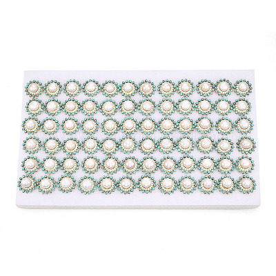 Серьги-гвоздики из натурального жемчуга в форме цветка из латуни PEAR-N020-05Y-1