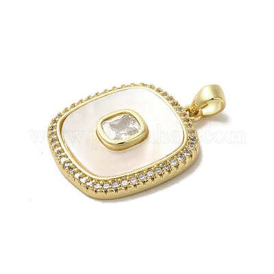 Латунные микропаве прозрачные подвески с фианитом KK-I708-02C-G-1