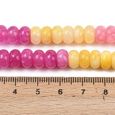 Нити градиентных бусин из натурального белого нефрита G-NH0006-A09-01-1