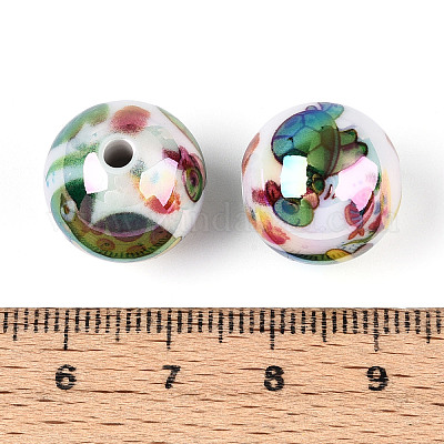 Непрозрачные акриловые бусины с принтом в виде океана MACR-T048-07G-1