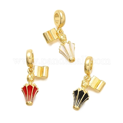 Латунные эмалевые европейские подвески для бадминтона KK-C087-11G-1