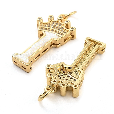 Латунные микропаве прозрачные подвески с фианитом KK-G498-01I-02-1