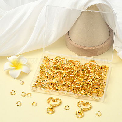 40 шт. поворотные карабины из цинкового сплава в форме сердца FIND-SP0001-20P-1