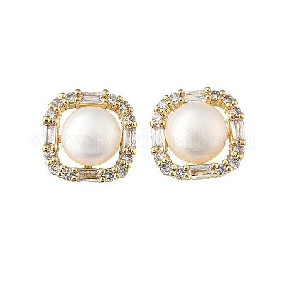 Серьги-гвоздики из циркония EJEW-P302-01G-1