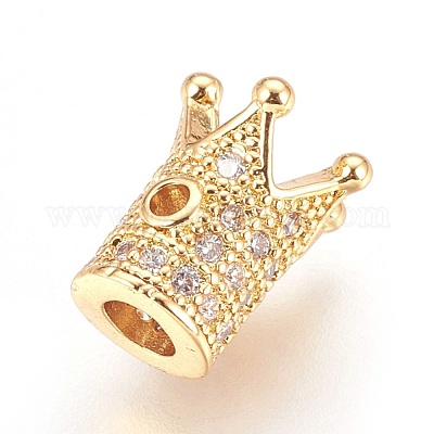 Латунные микро проложить кубического циркония бусы ZIRC-F088-029G-1