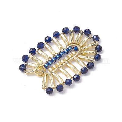 Овальные подвески из стеклянных бусин в стиле бохо PALLOY-MZ00559-1