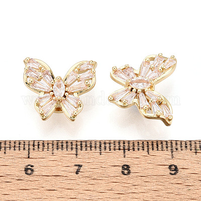 Латунные микро проложить кубического циркония бусы KK-N276-08G-1