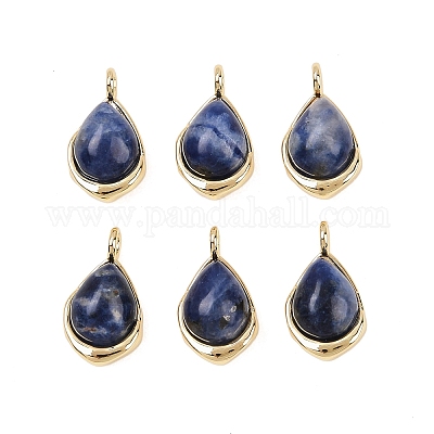 Подвески-слезинки из натурального содалита KK-B157-33C-G-1
