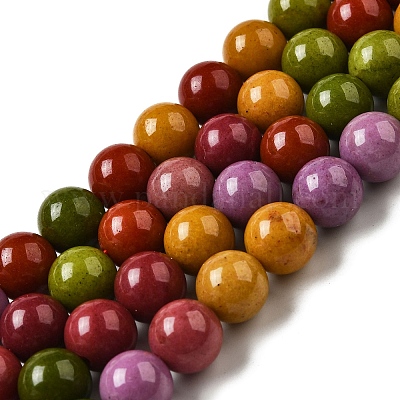 Окрашенные природные малайзии нефрита бисер нитей G-G021-02C-14-1