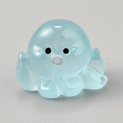 Светящиеся прозрачные смоляные украшения в виде осьминога RESI-WH20017-01C-1