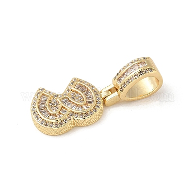 Европейские подвески из латуни с прозрачным кубическим цирконием KK-R003-01G-03-1