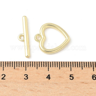 Застежки-тоглы из сплава в форме сердца FIND-B047-22G-1