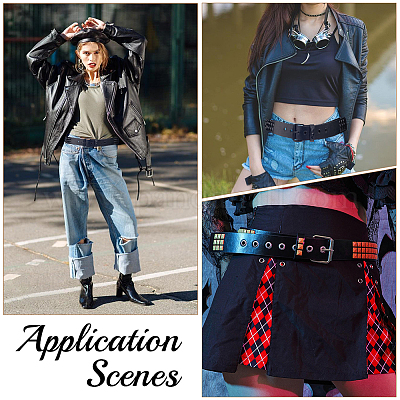 Сплав пирамидальные заклепки pu кожа цепные ремни AJEW-WH20018-82EB-1