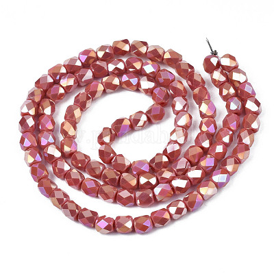 Стеклянные бусины с гальваническим покрытием  EGLA-N002-13-A16-1