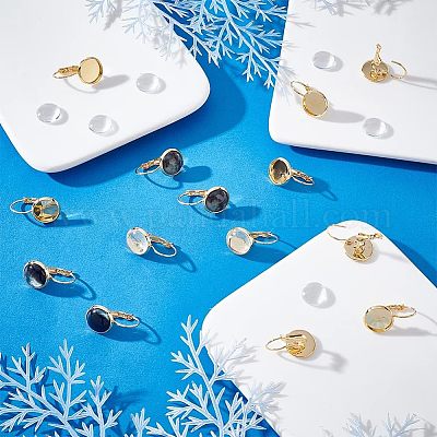 Набор для самостоятельного изготовления плоских круглых куполообразных сережек DIY-UN0003-78-1